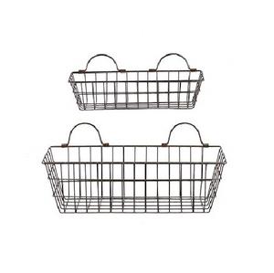 Cesta multiusos de hierro para colgar en la pared, organizador de almacenamiento para plantas y uso decorativo en la pared - Product Image 1