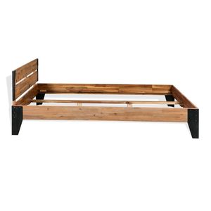 Base de Cama Matrimonial de Madera Maciza de Acacia Marrón Resistente - Product Image 4