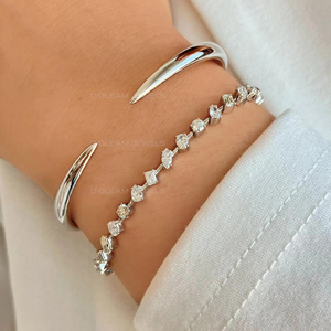 14K Gold Claw <b>Bangle</b> Bracelet Minimalist Open Stackable Gold Bracelet, Modern Claw Cuff Dainty Luxury Jewelry Gift for Women USA - Product Image 4