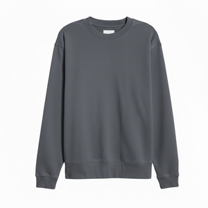 Sudadera Unisex Extra Grande con Cuello Redondo, Color Sólido, Tejido de Felpa Francesa, Informal, para Otoño, Corte Regular, Manga Larga - Product Image 1
