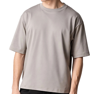 เสื้อยืดคอตตอนทรงบ็อกซี่ลำลองสำหรับผู้ชาย แฟชั่นสตรีท สกรีนโลโก้ได้ รับผลิตแบรนด์ส่วนตัว ขายส่งจากโรงงาน คุณภาพสูง เสื้อยืดทรงบ็อกซี่ผู้ชาย ผ้าคอตตอนนุ่ม - Product Image 4