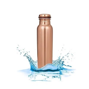 Bouteille d'eau en cuivre de haute qualité, design martelé, portable, pour les voyages, style moderne, couvercles inclus - Product Image 5