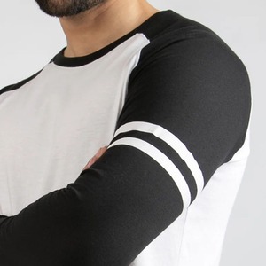 เสื้อยืดแขนสั้นผู้ชาย คอกลม ผ้าฝ้ายถัก 100% ทรงปกติ ดีไซน์ตามสั่ง สไตล์ลำลอง สีขาวดำตัดกัน - Product Image 4