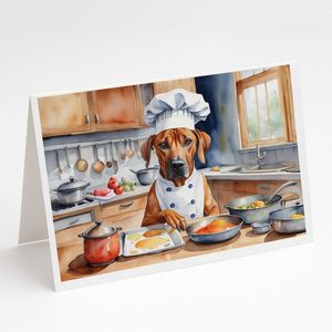 Lunatique Rhodesian Ridgeback 'The Chef' A7 Cartes de vœux Lot de 8 cartes vierges avec enveloppes Taille 5x7 - Product Image 1