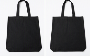 <b>Black</b> Eco-Friendly Cotton <b>Tote</b> <b>Bag</b> Custom Printed <b>Canvas</b> Reusable Medium Shoulder Handle Carry <b>Bag</b> for Promotion Groceries Beach - Product Image 1