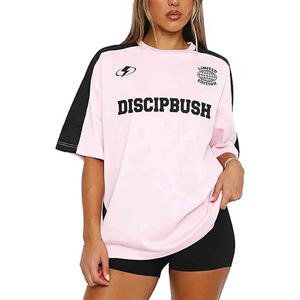 Camisetas de Cuello Redondo Extra Grandes para Mujer, Estilo Y2K, Camisetas de Jersey, Tops para Mujer - Product Image 6