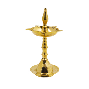 Lámpara Diya de Latón Kerala Fancy Nilavilakku para Pooja, Regalos y Decoración del Hogar - Product Image 1