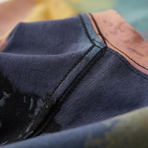 T-shirt graphique tendance 100 % coton mélangé pour hommes, coupe décontractée, streetwear, col rond oversize, manches courtes - Product Image 4