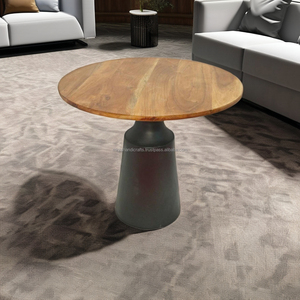 โต๊ะกาแฟทำจากไม้ทรงกลมขนาดใหญ่โต๊ะข้างทำจากไม้ทันสมัยสำหรับห้องนั่งเล่นหรือห้องนอน - Product Image 3