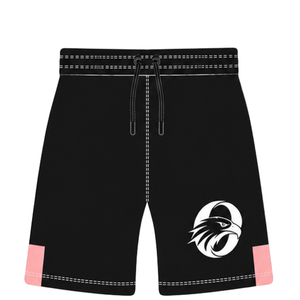Light Pink <b>Black</b> <b>Rugby</b> <b>Shorts</b> Elastic Waist Drawstring Geometric Team Uniform Custom Breathable Training Athletic Sportswear - Product Image 1