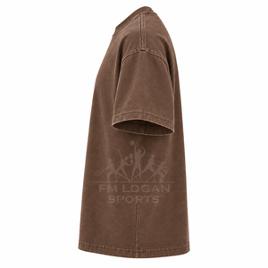 T-shirt Homme Oversize Vintage Marron Délavé avec Impression Graphique - Product Image 3