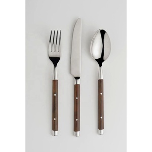 Couverts de créateur en acier inoxydable plaqué or avec long manche en céramique verte Couverts royaux de luxe - Product Image 4