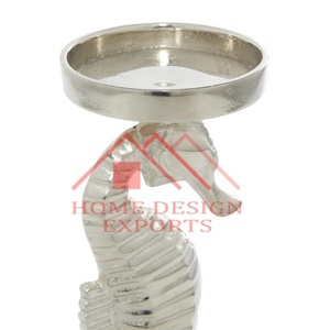 Centro DE MESA DE BODA, candelabro de aluminio de nuevo diseño, soporte de vela de escultura de caballo de mar de aluminio - Product Image 4