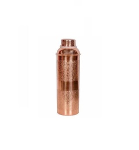 ILAHI's Hammered Copper Eco-Friendly 500ml <b>Water</b> <b>Bottle</b> Lid Classic Design Home Office Travel Outdoor Uttar Pradesh - Product Image 2
