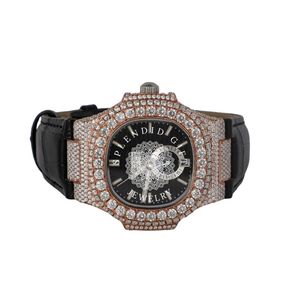Splendid Gift Jewelry Diamond <b>Watch</b> <b>Case</b> 40mm Analog Quartz Sapphire Crystal ETA Movement Silver Moissanite Band Men Luxe Style - Product Image 1