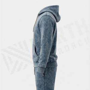 Chándal Personalizado para Hombre con Lavado Ácido, de Algodón, Unisex, Holgado, Transpirable, Ropa Deportiva con Etiquetas de Marca Personalizadas, Ropa de Gimnasio - Product Image 3