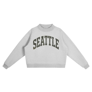 Sweat-shirt surdimensionné personnalisé pour femme, col montant à pois, style rétro universitaire, vêtement de sport graphique - Product Image 5