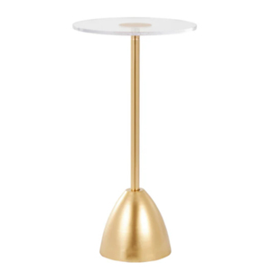 Mesas de centro de lujo para sala de estar con tapa de vidrio de calidad premium de forma redonda, base de mármol gris y soporte de metal chapado en oro. - Product Image 2