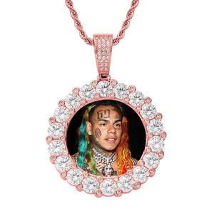 Collar con Colgante de Diamante Cultivado en Laboratorio, Plata, con Foto Personalizada, Cadena de Cuerda, Bañado en Oro, Certificado IGI - Product Image 2