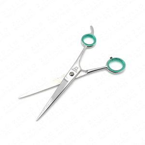 Ciseaux de coiffure de qualité supérieure en acier inoxydable, ciseaux de barbier avec inserts pour doigts en argent amovibles pour les professionnels - Product Image 2