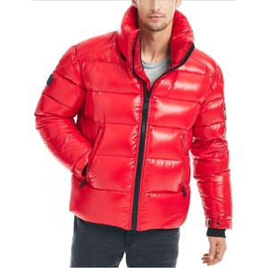 Men Blue Hooded Puffer Jacket Windproof Casual Winter <b>Coat</b> <b>Zipper</b> Closure Regular Length Thick Nylon Shell Solid Color - Product Image 4