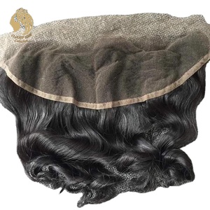 Extensions de cheveux brésiliens vierges lisses, HD, 13x4 pouces, d'une oreille à l'autre, densité 130%, avec mèches - Product Image 1