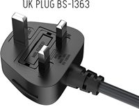 Cable de Alimentación SYONG de 1.5m/5 pies para Reino Unido con Fusible, Conector de 3 Pines para Computadoras, TV, Monitores, etc. (IEC-320-C13 a Enchufe BS1363)