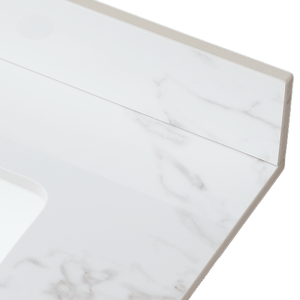 Lavabo Rettangolare Sottopiano in Ceramica 79x56 cm, Top per Mobile Bagno in Pietra Sinterizzata Bianco Carrara - Product Image 6