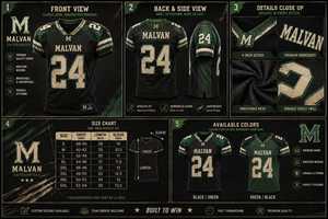Maillot de football américain élégant pour homme, col en V, manches courtes, sublimation, évacuation de l'humidité, coupe athlétique, noir, vert, blanc, or - Product Image 6