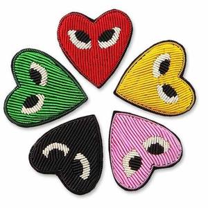 Parches Bordados en Forma de Corazón, Set de Insignias de Moda para Coser, Diseño de Ojo Multicolor, Apliques de Tela para Prendas - Product Image 1