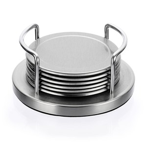 Stainless Steel <b>Coaster</b> Holder Set | Modern Metal <b>Coasters</b> Wholesale India - Product Image 1