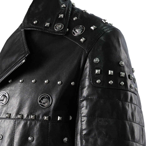 Chaqueta de Cuero para Motocicleta Cruiser, Protección Sólida, Resistente, con Elementos Amortiguadores y Aislamiento Térmico - Product Image 6