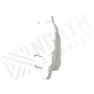 White Quilted Jacket Full Sleeve Stand Collar Zipper Closure Winter Windproof Thick Polyester Wadding Short Length - Product Image 3