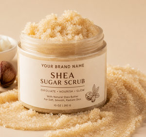 Organic Shea Sugar <b>Body</b> <b>Scrub</b> with Natural Exfoliating Crystals for Deep Skin Nourishment Hydration OEM Private Label Wholesale - Product Image 2