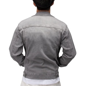 Veste en jean vintage personnalisée pour homme, couleur unie, style décontracté basique, style cowboy, hiver-printemps, respirante, coupe courte, avec logo sur le devant - Product Image 2