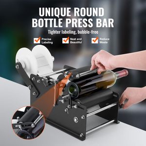 Etichettatrice Manuale Rotonda 15-20 pz/min, Applicatore Regolabile per Bottiglie 110V Usato con Componenti PLC Essenziali - Product Image 1