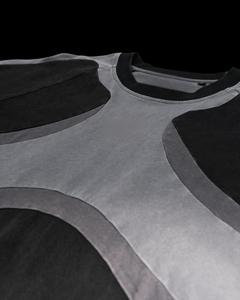 T-shirt en coton épais de haute qualité pour homme, tricoté uni, épaules tombantes, col rond côtelé, impression sérigraphique, design oversize vierge - Product Image 3