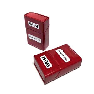 Boîte en métal étamé avec finition brillante, conteneur de rangement, design personnalisé, couleur rouge, pour cadeaux et artisanat - Product Image 1