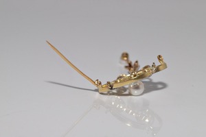 Broche y colgante de plata 925 y oro de 14k con moissanita, diamante y perla, estilo Art Déco antiguo, para hombre y mujer - Product Image 5