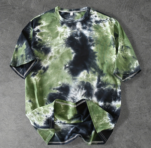 เสื้อยืดโอเวอร์ไซส์ลายกราฟิกสไตล์วินเทจ ผ้าฝ้ายใส่สบาย แฟชั่นสตรีทแวร์ เสื้อยืดผู้ชายสำหรับฤดูร้อน ลายพิมพ์แบบฟอกสี - Product Image 1