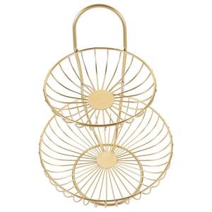 Panier à fruits en métal au look vintage, rehaussant le charme de la cuisine à la maison avec une organisation pratique des fruits - Product Image 2