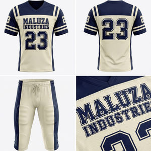 Ensemble d'uniformes de football américain à panneaux hybrides, sublimé, extensible dans les 4 sens, avec maillot de football renforcé pour les tackles et pantalon rembourré - Product Image 6