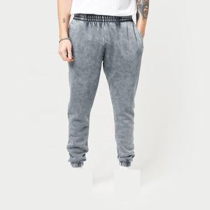 New arrival Lightweight Casual Baggy Fit Sweatpants Distressed Acid Wash Sweat <b>pants</b> Wide Leg Men's <b>Pants</b> Double Waist Flare - Product Image 4