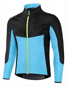 <b>Men</b> <b>Thermal</b> Long Sleeve Cycling Jersey with Full Front Zipper Breathable Mesh Sleeves and Performance Riding Fit - Product Image 2