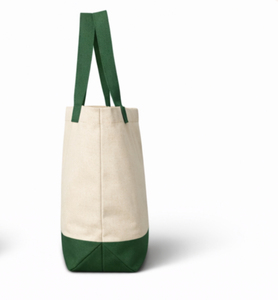 Bolsa de Lona con Logotipo Personalizado, Estampado de Hojas Verdes, Estilo Minimalista, Bolsa de Compras para Todas las Temporadas - Product Image 3