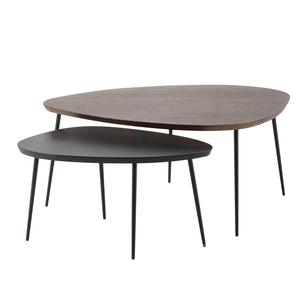 Modern Metal <b>Nesting</b> <b>Table</b> With Wooden Top Stylish Space Saving Living Room Furniture Set - Product Image 4