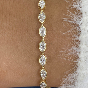 Pulsera de Oro con Diamantes Redondos Brillantes Cultivados en Laboratorio, Certificación IGI, Oro Amarillo, Rosa o Blanco de 10K, 14K o 18K, Joyería de Lujo para Novias - Product Image 2