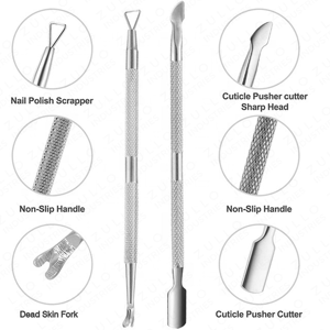 Kit de Manucure 3 Pièces en Acier Inoxydable Titane Personnalisé avec Étiquette Privée, Pince à Cuticules, Repousse-Cuticules, Grattoir à Ongles – Outil OEM en Gros - Product Image 3