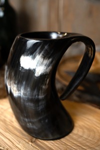 Real Viking Horn Mugs Polished Lightweight Customized <b>Vintage</b> Style 400ml Capacity Dishwasher Microwave <b>Safe</b> Star Pattern Gift - Product Image 4