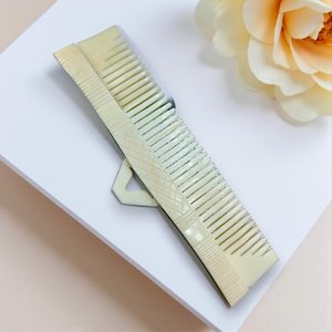 Personalized Eco-Friendly Natural Buffalo Bone Anti-Static <b>Gap</b> Teeth Comb Crafts Custom Name Rectangle Pocket Comb Classical - Product Image 2